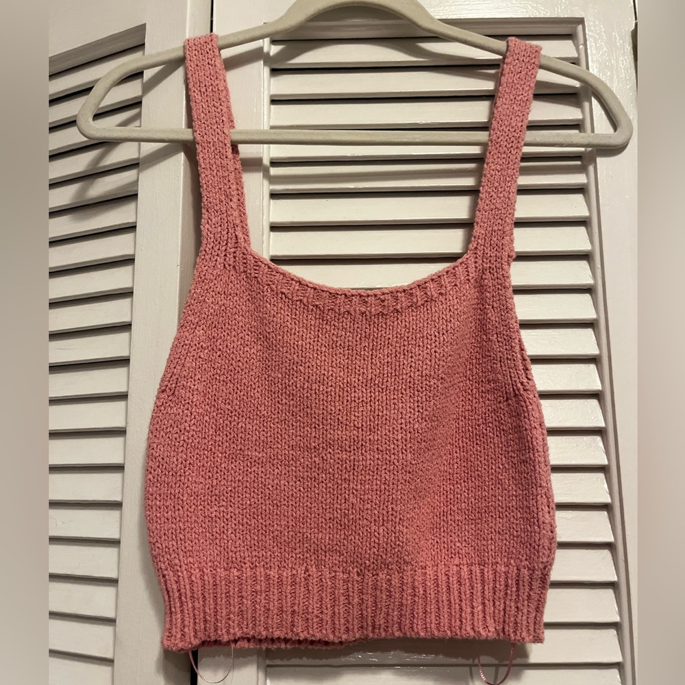 zara rustic knit tank top